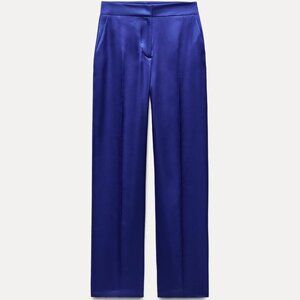 NWT ZARA SATIN EFFECT PANTS L